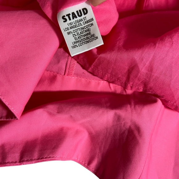 STAUD NWT mini wells pink fit and flare pink dress 4 S - Picture 5 of 8